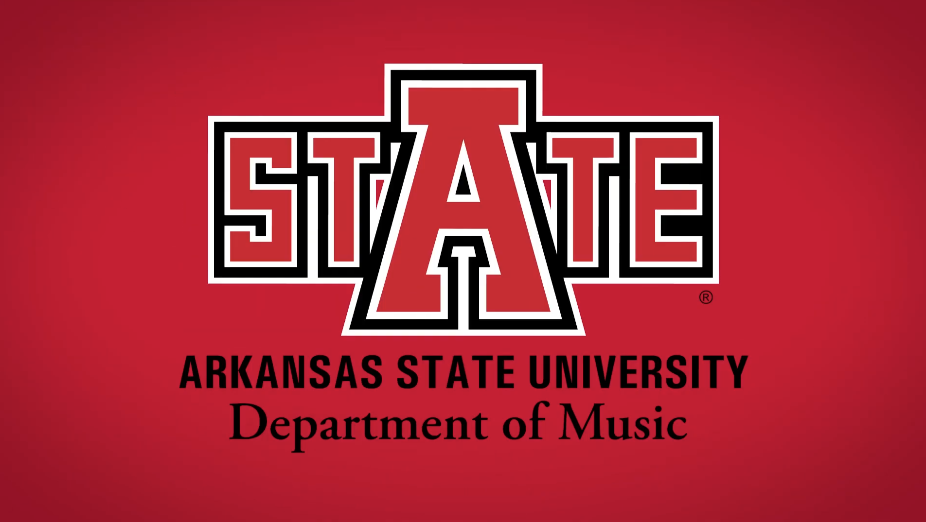 Thumbnail for the video saying "A-State Department of Music"