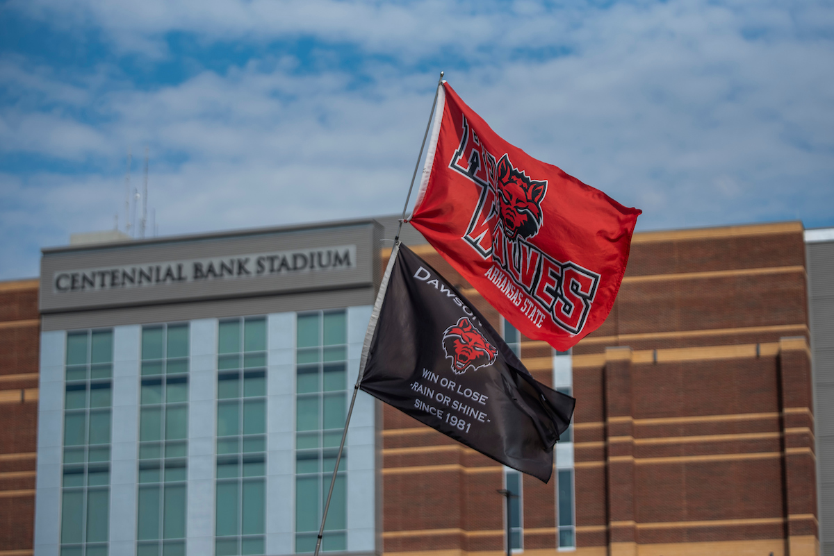 The Centennial Bank Stadium is a helpful landmark for when you’re looking for the Student Health Center.