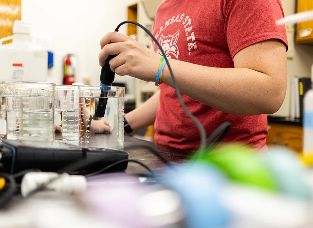 A-State student testing water.