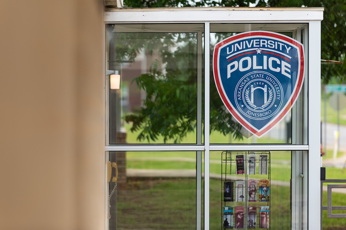 The front door of the University Police Department.