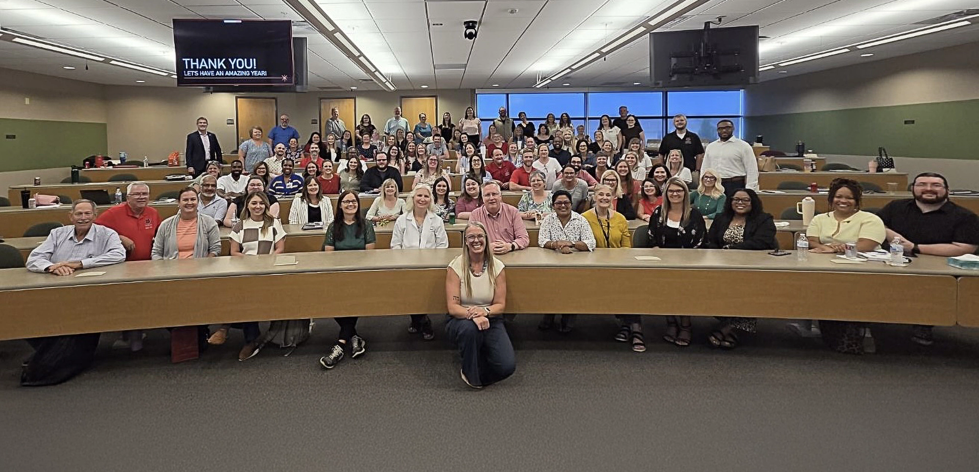 College of Nursing and Health Professions Faculty and Staff group photo.
