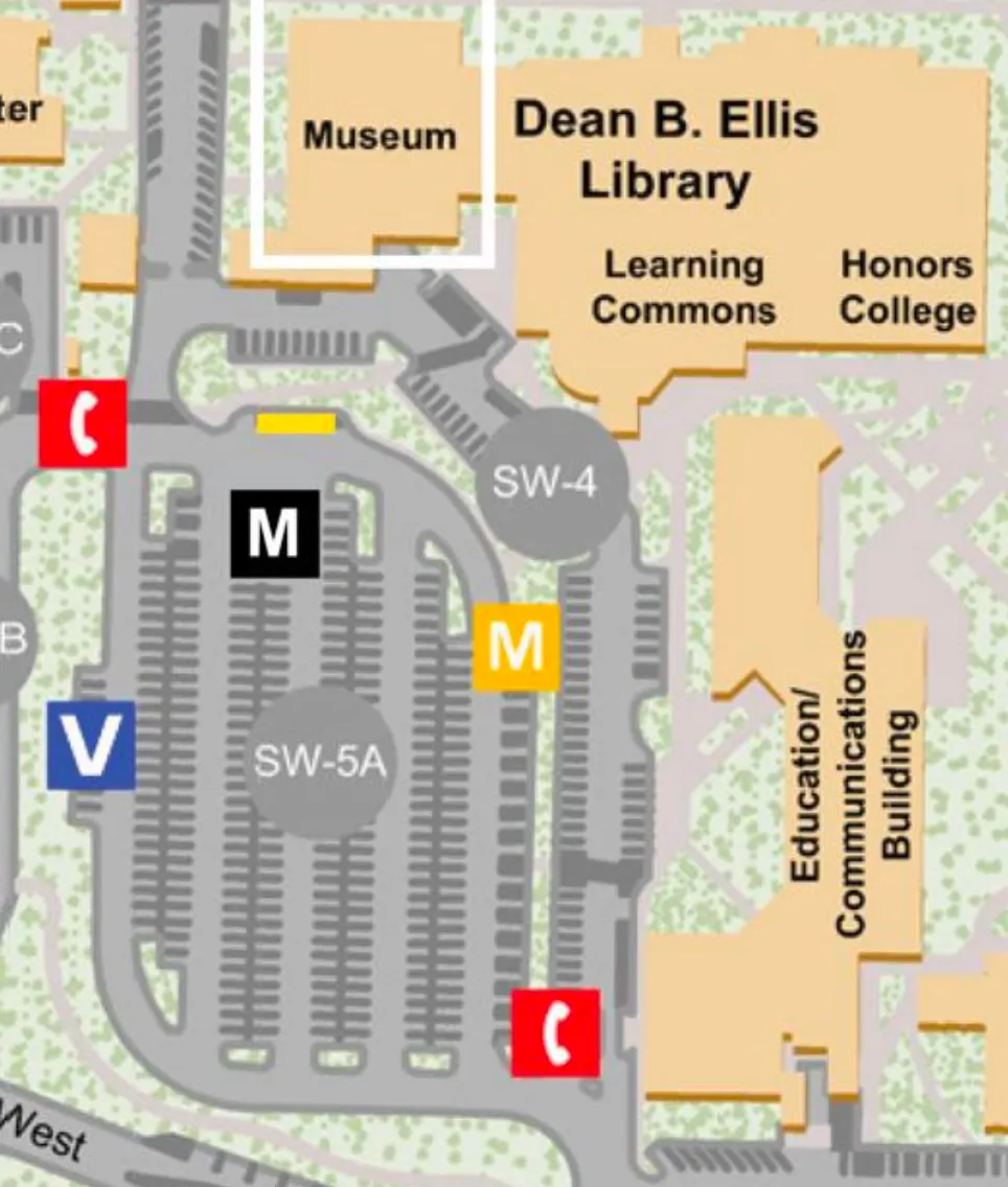 map of parking lot for the museum