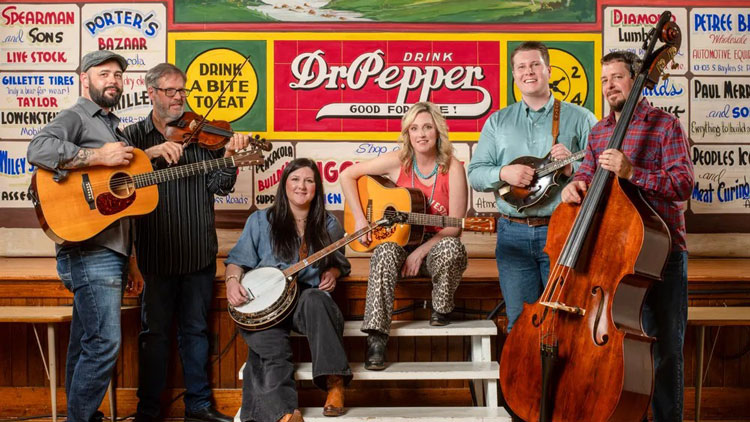 The Amanda Cook Band members (from left) Chevy Watson, George Mason, Carolyne Van Lierop-Boone, Amanda Cook, Ethan Church, and Joshua Faul. 
