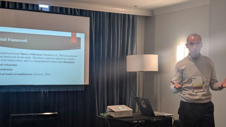 Dr. Eduardo Torrecillas Sanchez during his presentation.