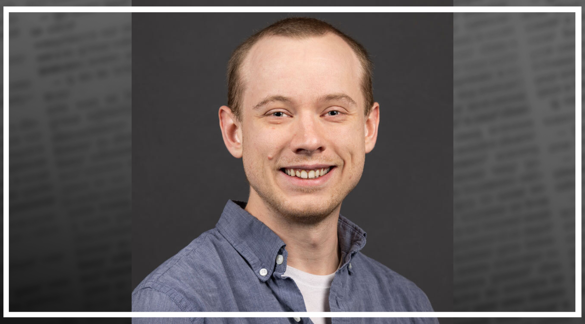 Image of student on background