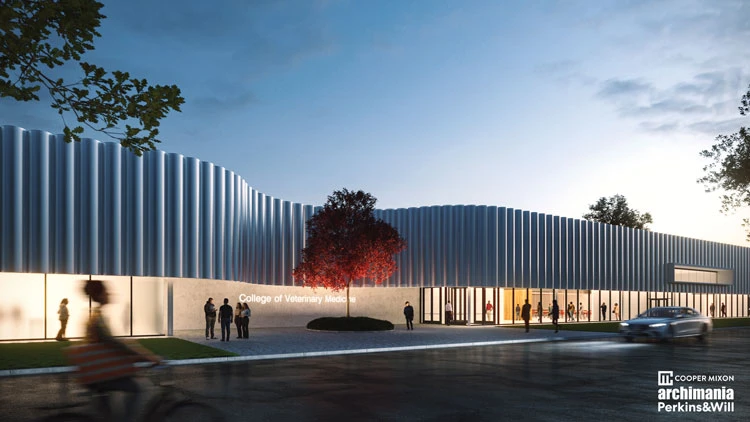 An artist rendering of the future College of Veterinary Medicine.