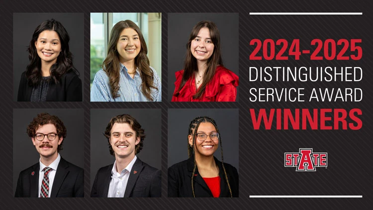 Six A-State Students Selected for Distinguished Service Awards