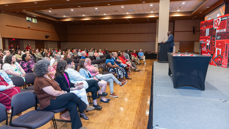 people sitting at an event
