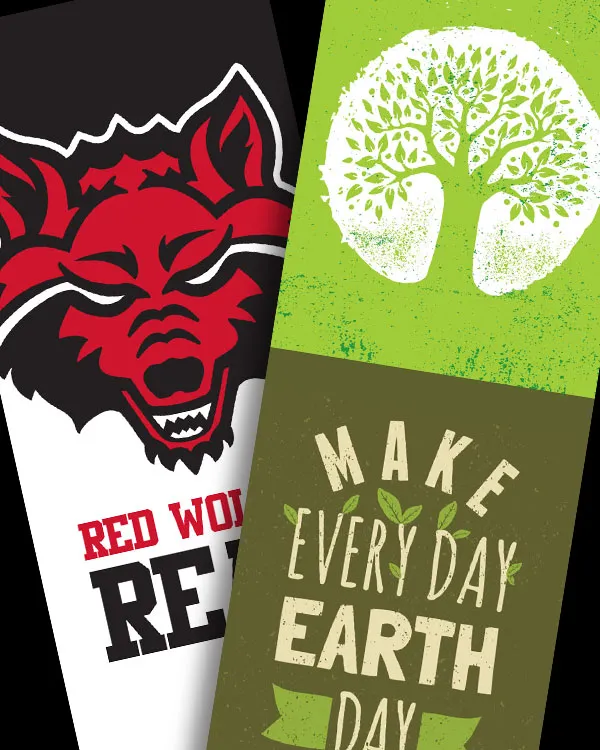 A thumbnail showcasing two bookmarks created by Printing Services