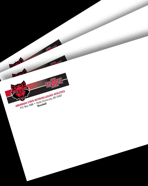 An example of envelopes created by A-State Printing Services