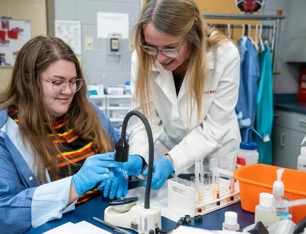 Clinical Laboratory Science students running labs.
