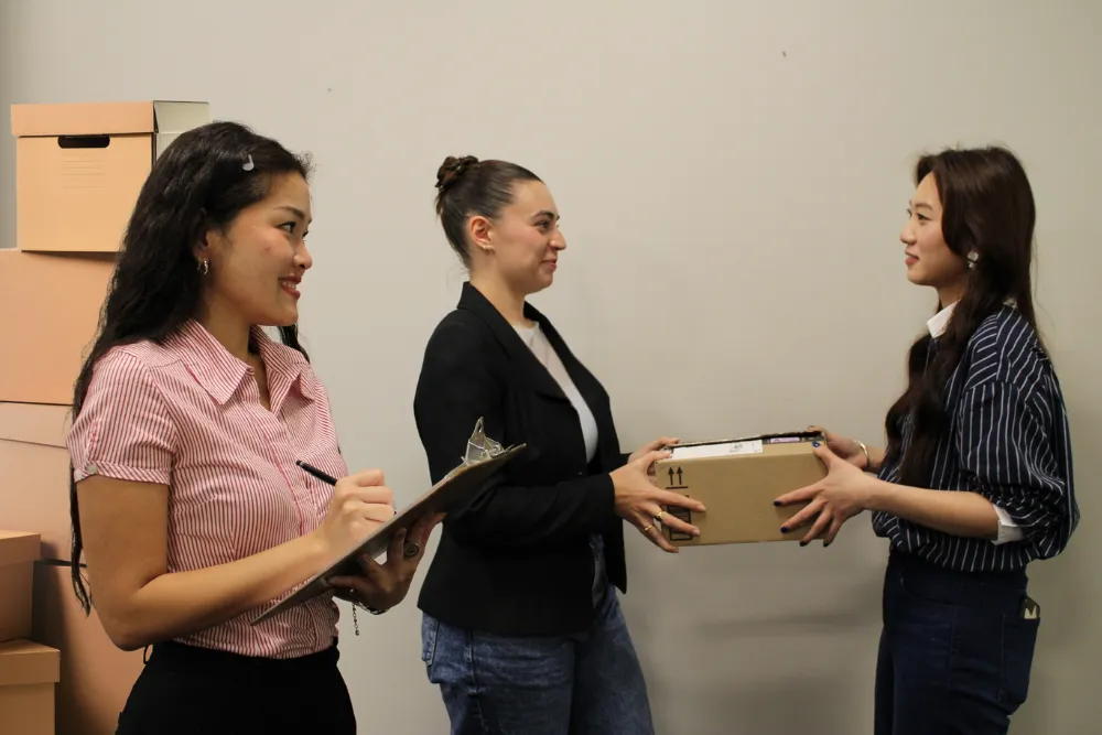 A-State leadership and sales students having class and performing mock interviews and sales.