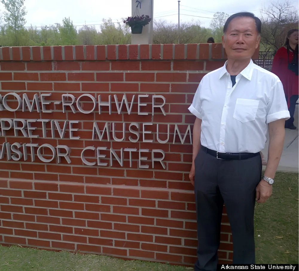 George Takei at the Rohwer internment camp sight in Arkansas