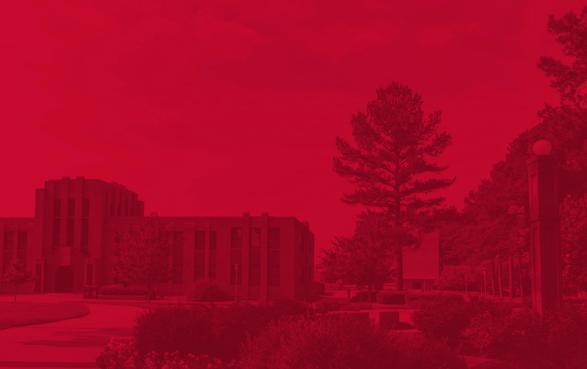 Math and Computer Science building on A-State campus with a red overlay