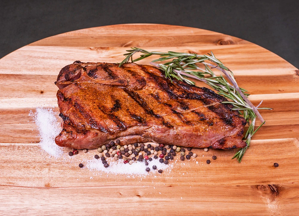 cooked steak with grill marks