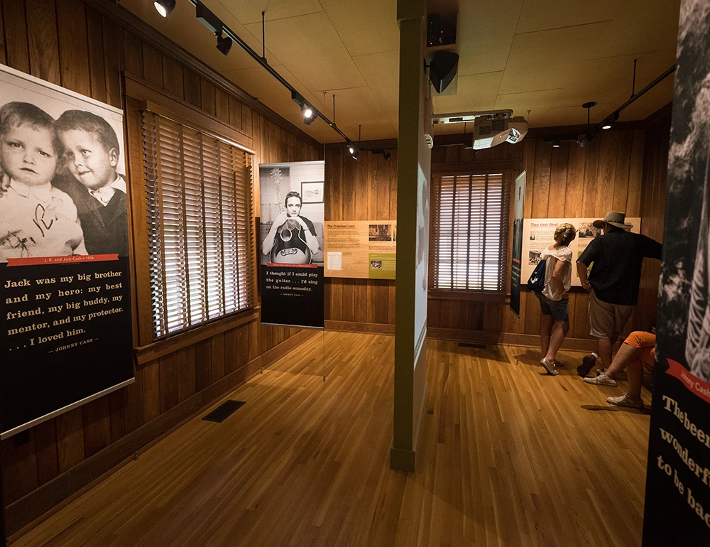 An exhibit in the Visitors Center about Johnny Cash.