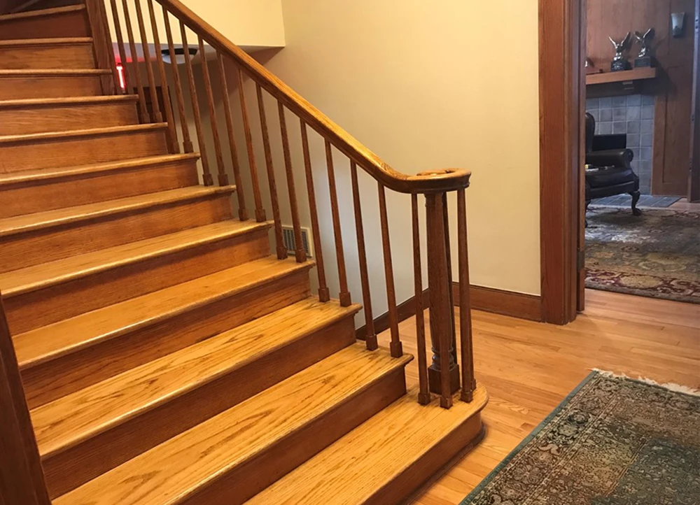 The staircase inside of the Kays House.