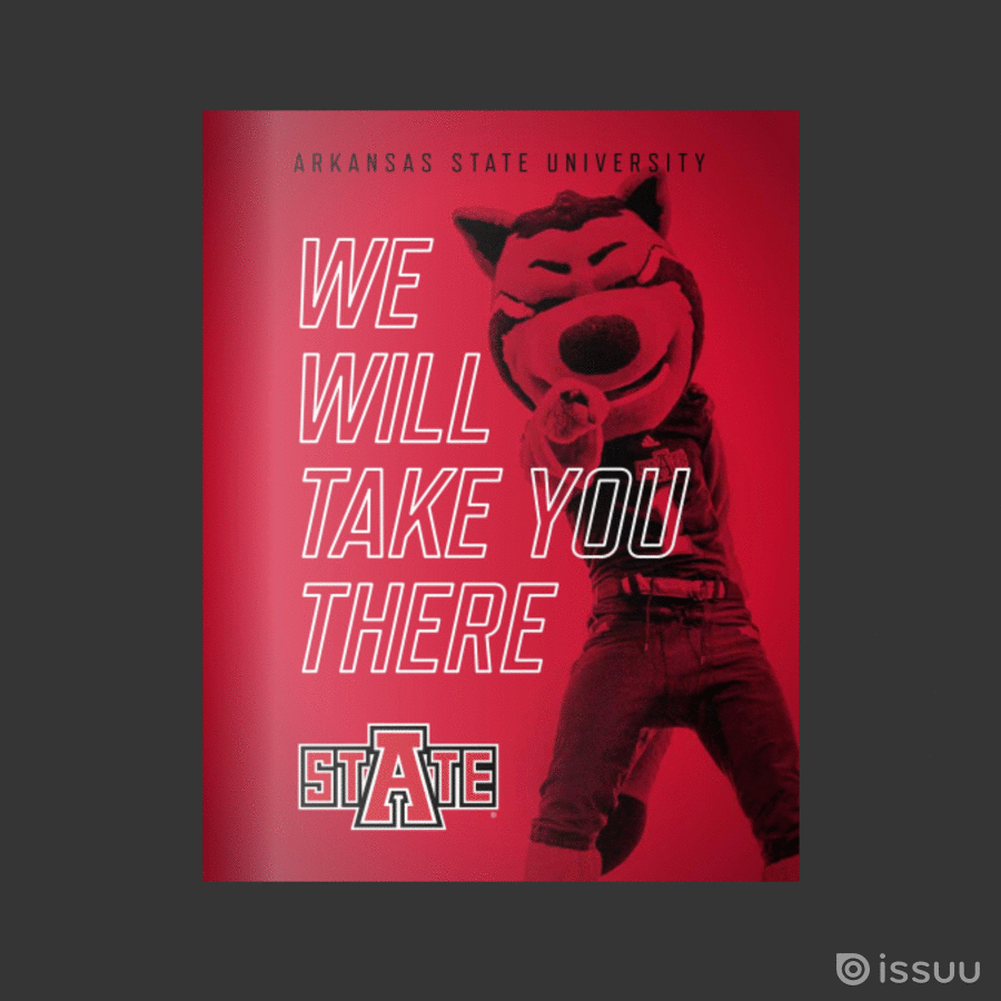 A GIF of pages from the A-State Viewbook