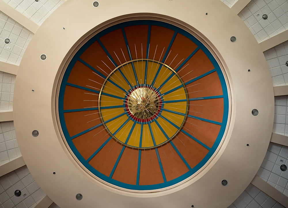 The Rotunda ceiling and light fixture.